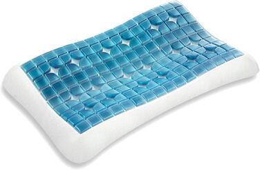Ортопедична подушка для шиї Technogel Anatomic Curve запатентована, не містить шкідливих речовин та сертифікована гелева подушка для шийного відділу хребта для сну на спині та боці, включаючи наволочку 66x40x0,7 см, висота 7 см