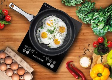 Повсякденна тонка індукційна плита Tefal IH2108 300 - 2100 Вт 6 програм приготування Цифровий дисплей Таймер чорний Slim Unique