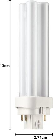 Теплий білий (3000K), 13W/830/4PIN G24q-1