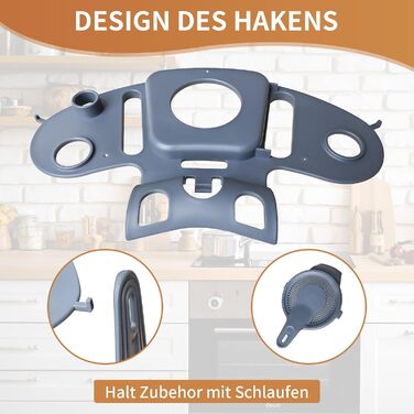 Тримач для аксесуарів Thermomix, Підходить для TM5 і TM6, Місце для 9 аксесуарів, Полиця для кухонного комбайна Зберігання аксесуарів