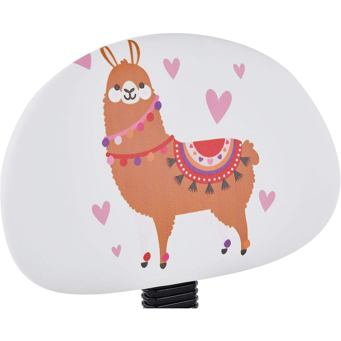 Обертовий дитячий стілець CARO Furniture Alpaca, штучна шкіра білого кольору, ергономічний дитячий стілець з регульованою висотою та мотивом лами, стілець на коліщатках