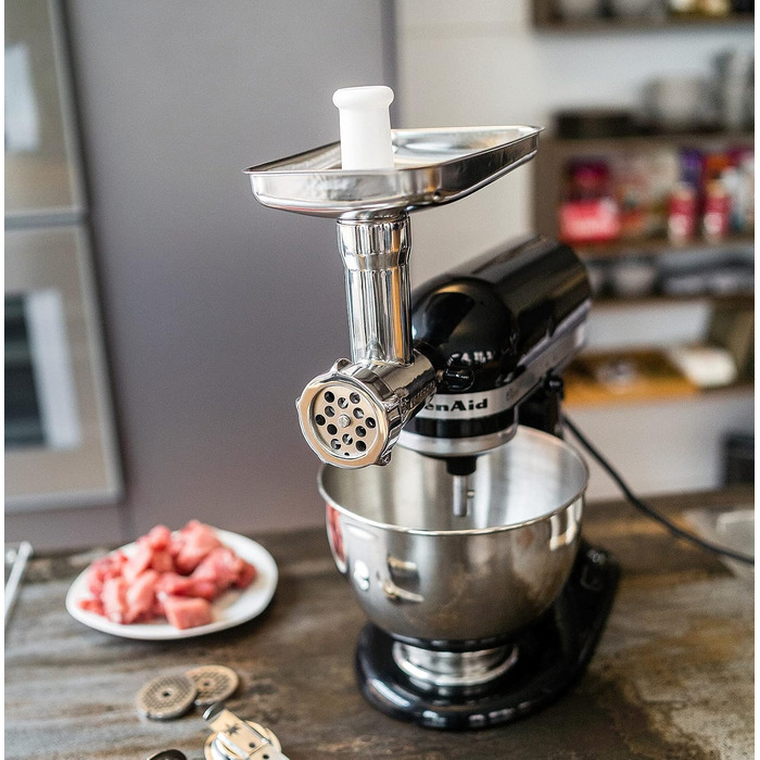Насадка-м'ясорубка grossag для KitchenAid з нержавіючої сталі, 3 перфораційні решітки, KFW 500