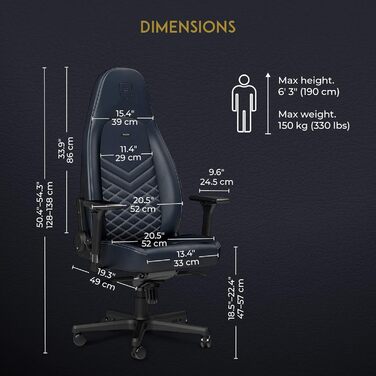 Ігрове крісло noblechairs Icon TX, тканинне, ергономічне, ігрове крісло, 150 кг, ігрове крісло, обертове крісло, текстильна тканина, включаючи подушку, антрацит