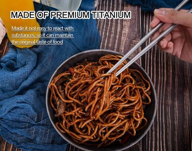 Титанові палички iBasingo Китайські палички для їжі Протиковзкі надлегкі квадратні/круглі палички для їжі Портативні столові прибо