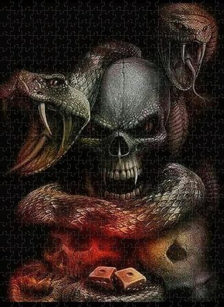 Дерев&39яний пазл із черепа та змії на 6000 елементів. Подарунковий сімейний класичний пазл