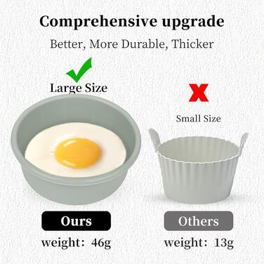 Форми для яєць Air Fryer, 13.3 см, аерофритюрниця Силіконові рамекіни з антипригарним покриттям, духовка та мікрохвильова піч, багаторазові, харчові аксесуари для фритюрниці для приготування їжі, випічки, 4 рожеві 13,3 см