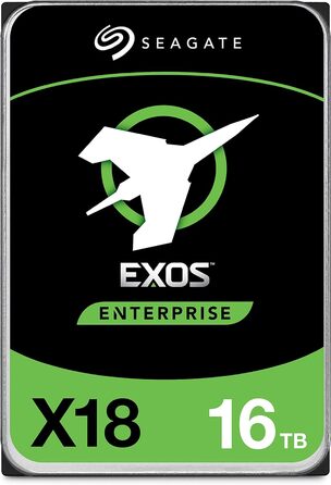 Жорсткий диск Seagate Exos X18 Enterprise на 16 ТБ, CMR 3,5 дюйма, високошвидкісний SATA 6 Гб/с, 7 200 об/хв, 512e, 4Kn FastFormat, низька затримка з покращеним кешуванням, номер моделі ST16000NM000J (Refurbished) SATA 16 To 512E/4KN