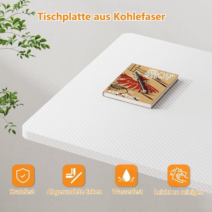 Стіл з регульованою висотою та колесами, комп&39ютерний стіл, стіл для роботи стоячи, регульована висота для бігової доріжки/ходьби для дому, невеликий ПК-стіл для домашнього офісу, 80 x 40 см, білий (80 x 40 x 74-110 см)