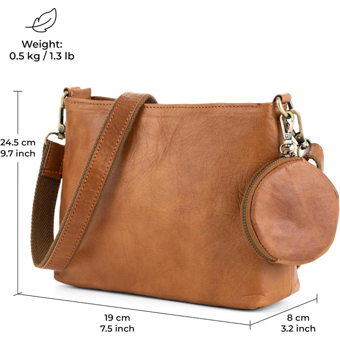 Вінтажна сумка через плече Marbella S, шкіряна сумка через плече середнього розміру, сумочка для жінок - коричневий коричневий S