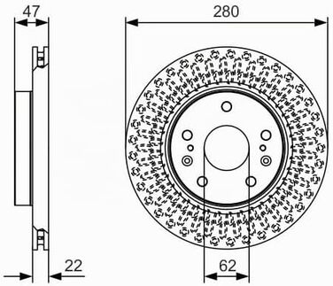 Гальмівні диски передні Bosch BD2179 280 мм комплект (2 шт.)