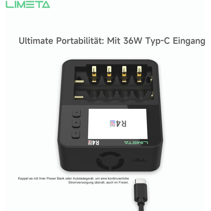 Зарядний пристрій LIMETA 18650 для акумуляторів AA AAA з 42 незалежними слотами, підтримує розряд/аналіз, з РК-дисплеєм, для 3.7V Li-Ion/Ni-MH/Li-Fe/1.5V Lithium 18650 18700 20650 20700 21700 26650 AA AAA R4EVO