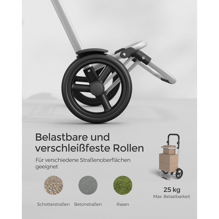 Сумка-візок SONGMICS для покупок, 35 літрів, з термо-відділенням, чорна, складана, знімний мішок KST03BK