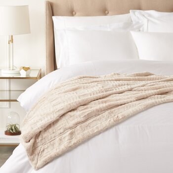 Ковдра зі штучного хутра Storeo Basics, без підігріву, кольору слонової кістки, 150 x 200 см