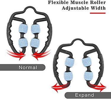 Ролик для масажу м'язів, фасції та масажний пристрій з ручкою для самомасажу. Розслаблення шиї, стегон, передпліччя, гомілки, стоп і гомілок. Ролик для фасції, тригерна точка та масажний ролик