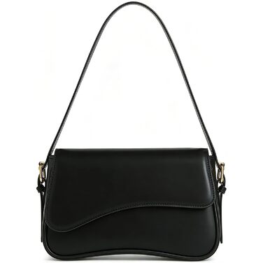 Жіноча сумка через плече в стилі Y2K, трендова гаманцева сумка з екошкіри, Hobo-сумка, клатч, сумка-седло з 2 знімними ремінцями, чорна