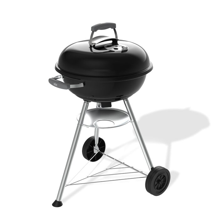 Вугільний гриль Weber Compact Kettle 47 см на стійці з колесами, модель 2026