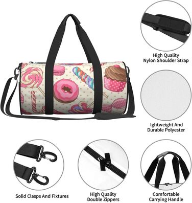 Дорожня сумка Солодка випічка (Roter Panda), кругла, великої місткості, легка та міцна, ідеальний подарунок для подорожей, відпустки, ділових поїздок та іншого, універсальний розмір.