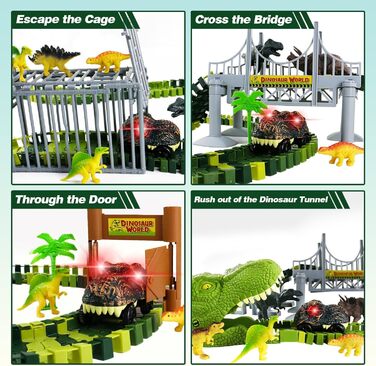 Динозавр Іграшкова машина гоночна траса від 3 4 5 6 років Дитяча іграшка з гоночною трасою Дитяча гра динозавр Динозавр Іграшкова