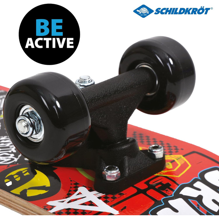 Міні-скейтборд Schildkröt 17" Skate It Out - дитячий скейтборд для віку 4-6 років, дерев'яна дека 43 x 13 см, класний дизайн для дітей