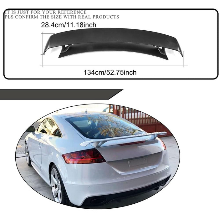 Автомобільний задній спойлер для Audi TT MK2 8J TTS Coupe 2-дверний 2008-2014, спойлер, дефлектор Заднє крило автомобіля Прикраса заднього крила Аксесуари для тюнінгу вікна верхньої губи автомобіля