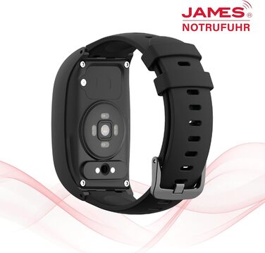 Годинник James B8 для екстрених випадків та безпеки для людей похилого віку GPS, виявлення падіння, кнопка SOS, монітор серцевого ритму, функції для здоров&39я, сімейний додаток, гучний будильник чорний/білий вкл. SIM-картку та 2 місяці безкоштовного тари