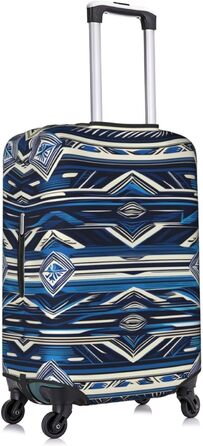 Чохол для валізи BREAUX з полінезійським маорійським орнаментом Блакитний сад (малий розмір)