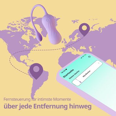 Віброяйце Seekheart 2 в 1, з додатком, 9 режимів вібрації та 360° обертання, для стимуляції клітора та G-точки