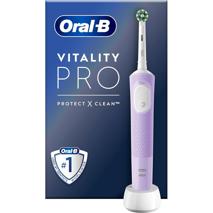 Електрична зубна щітка/електрична зубна щітка Oral-B Vitality Pro, 3 режими чищення зубів для догляду за зубами, подарунок чоловікові/жінці, дизайн коричневого, фіолетово-бузкового