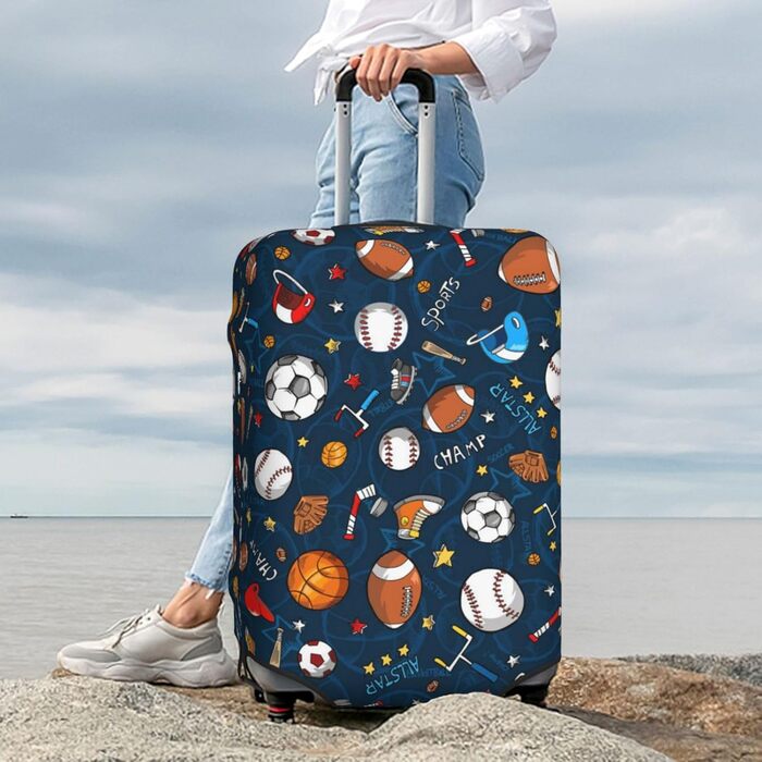 Чохол для валізи Спорт-Бейсбол, захисний еластичний чохол від подряпин та пилу для багажу, чорний, розмір 80