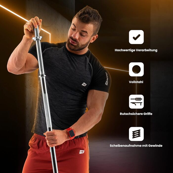 Набір гантелей Hop-Sport від 39 кг до 99 кг - Складана лава з гантелями, регульована стійка для штанги, тренувальна лава для жиму лежачи, стабільна фітнес-лава, максимальне навантаження 270 кг / 69 кг штанга