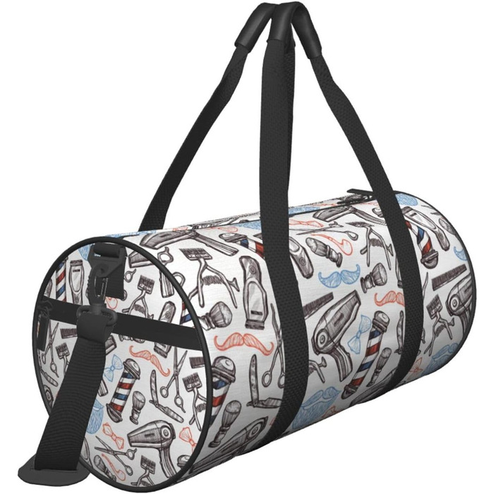 Спортивна сумка-мішок для подорожей, перукарські аксесуари, з принтом, сумка на ніч, чорна, універсальний розмір, дорожня сумка