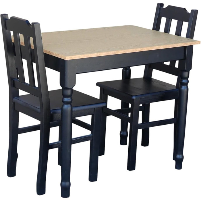 Дерев&39яний обідній стіл 90x60 см Компактний та стійкий З декоративними ніжками Для 2 осіб Невеликий кухонний стіл Скандинавський дизайн Стільниця Світлий дуб, 90 см x 60 см