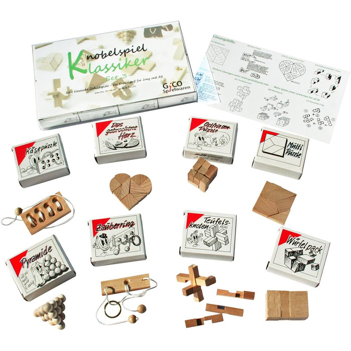 Набір мініголоволомок GICO, Класичні Головоломки, 8 штук