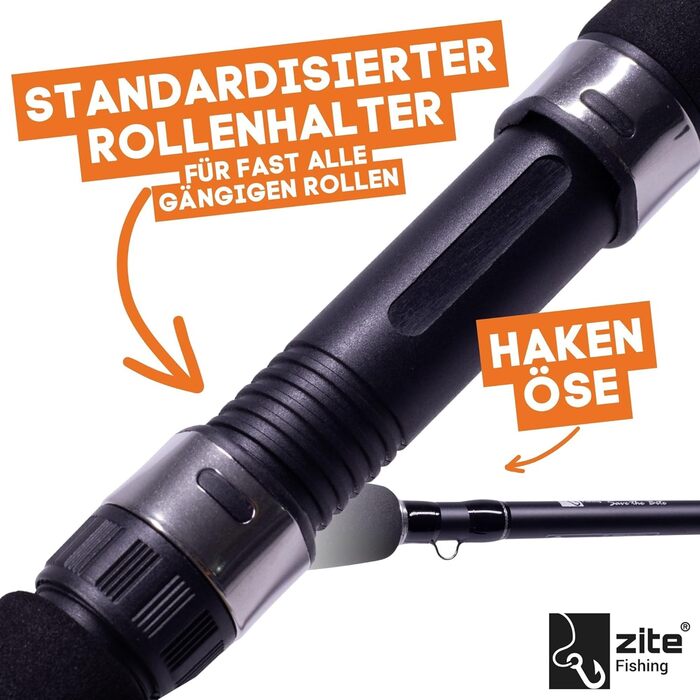 Серія вудок Zite Fishing Inzite Base Stick Спінінгове вудилище для лову окуня, судака, щуки з карбону 24T довжиною 225 см, 255 см та 5-85 г Двосекційне вудилище з ручкою з EVA, гачком та чохлом, вудилище для лову щуки, друге вудилище котушка