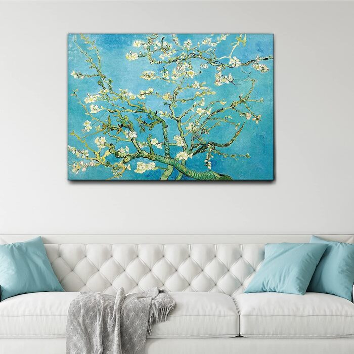 Картина - Вінсент Ван Гог - Цвітіння мигдалю - Полотно - 140x100 - Готове до повішення - Сучасний живопис для дому полотно 140x100