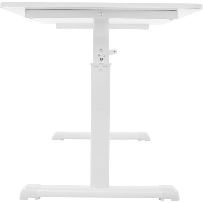 Стіл з регульованою висотою для домашнього офісу, стіл з ручним регулюванням висоти та ручкою, 120x60 см, для сидіння та стояння, вантажопідйомність до 100 кг, білий