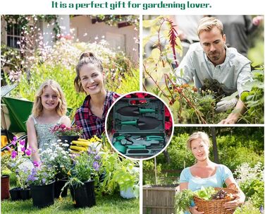 Набір садового інструменту 5 в 1 лопатка, секатор, граблі, розпилювач води та сумка для зберігання