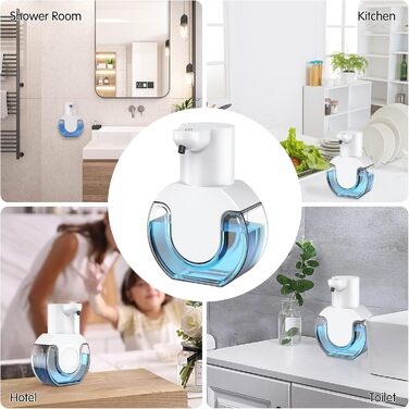 Дозатор мила автоматичний 430 мл USB перезаряджається настінний електричний дозатор мила 4 рівні Електричний дозатор мила Дозатор