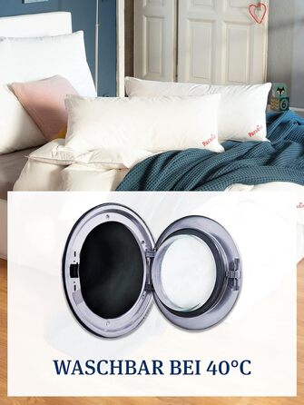 Пухова подушка PARADIES 80x80 см - 1200 г - Cleo Firm Organic - Жорстка подушка 80x80 см з гусячим пір&39ям та пухом, сертифікованими RDS, 80 x 80 см, висока підтримка