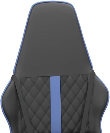 Геймерське крісло, чорно-синє, штучна шкіра, регульоване по висоті, обертове, з колесами, для офісу та ігор