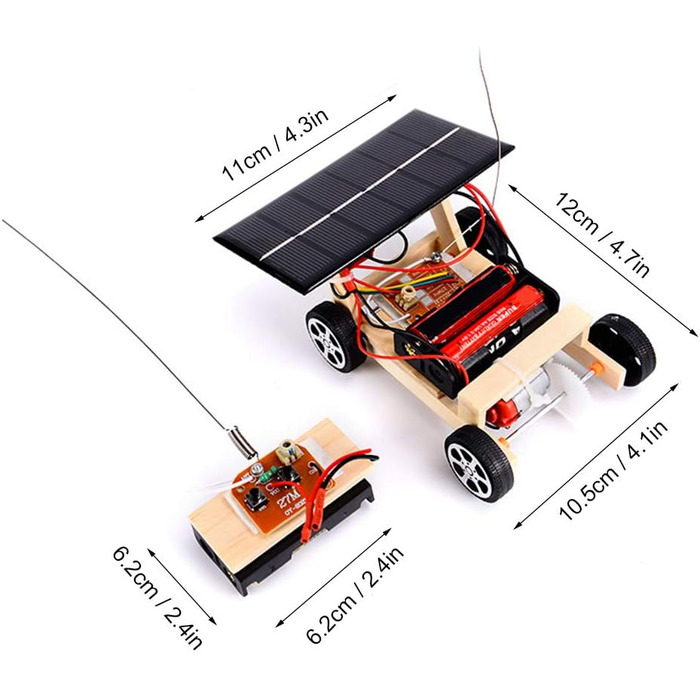 Саморобний сонячний автомобіль з дистанційним керуванням, освітня бездротова іграшка з дистанційним керуванням Дитяча сонячна машина з набором сонячних іграшок
