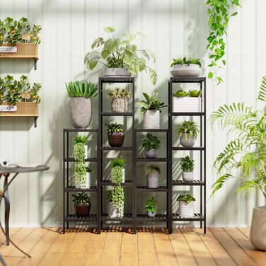 Полиця для зберігання у ванній кімнаті, 5 рівнів, бамбукова полиця, органайзер, багатофункціональна полиця для вітальні, спальні, кухні (чорна) 5 рівнів чорного кольору