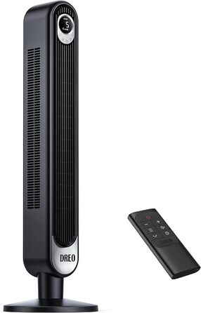 Тихий баштовий вентилятор Dreo 28 дБ, висота 106 см 6 рівнів швидкості 4 режими, таймер 12 годин, вентилятор на п'єдесталі, що обе