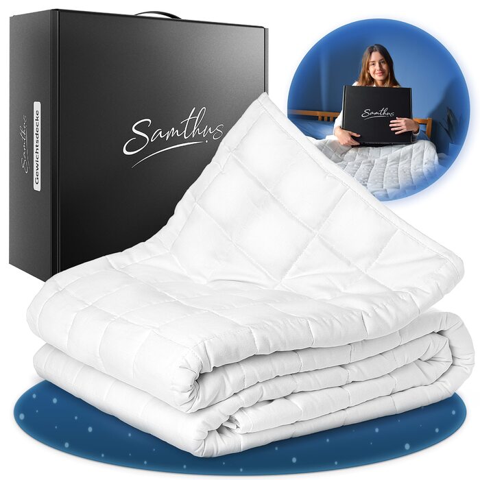 Обтяжена ковдра 135x200 см 6 кг Сертифікована Oeko-Tex - Релаксаційна ковдра 100 бавовна - Щільна антистресова та терапевтична ковдра - Спіть краще з нашою щільною ковдрою - Обтяжена ковдра 135 x 200 см 6,0 кілограмів