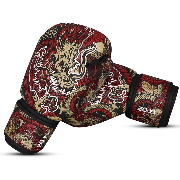 Боксерські рукавички BUDDHA FIGHT WEAR Dragon, призначені для тренувань та спарингів з муай-тай, кікбоксингу та фітнесу - чоловічі та жіночі - різні кольори - 300 г, 300 г, 350 г, 350 г, 360 г червоні, 350 г