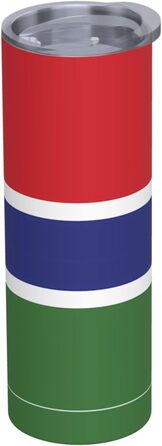 Кухоль з прямою трубочкою, дизайн прапор Гамбії, дорожній кухоль з принтом, підходить для кемпінгу, офісу та дому, 590 мл