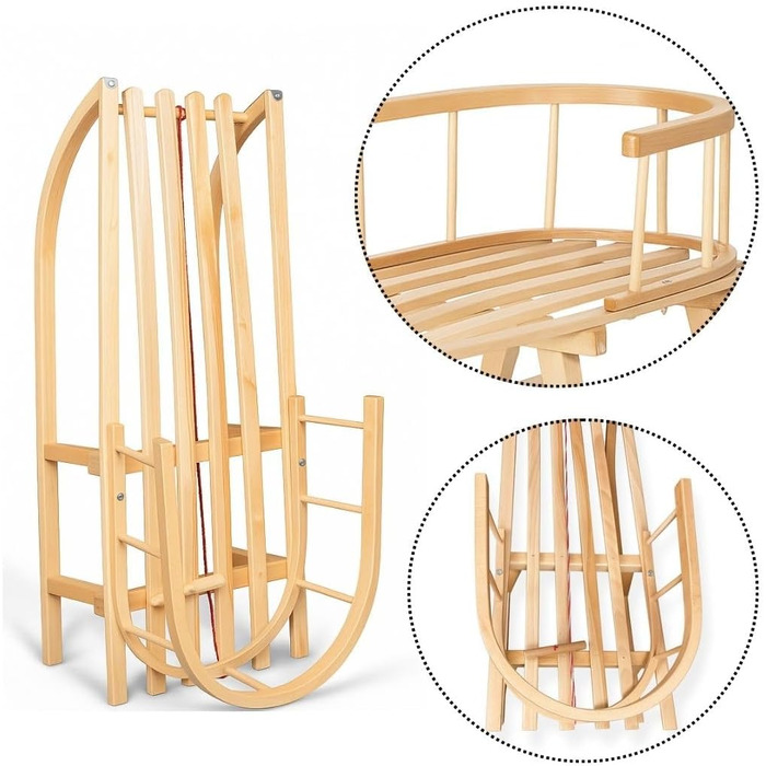 Санки IMPWOOD, дерев'яні, зі знімною спинкою, 100 кг