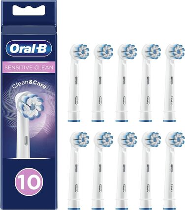 Електричні щітки для зубної щітки Oral-B Sensitive Clean, 10 шт. , дбайливе чищення зубів, технологія ультратонкої щетини, упаковка, готова до поштової скриньки, подарунок на День святого Валентина для неї/нього 10 шт. (1 упаковка)