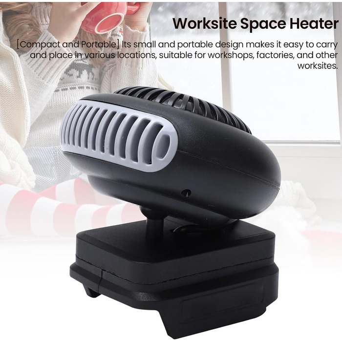 Автомобільний обігрівач з акумулятором, міні-додатковий обігрівач, акумуляторний вентилятор-обігрівач з 2 режимами (30-80C), захистом від перекидання та USB-портом, швидким нагріванням, антиобледенителем, підігрівом вікон автомобіля (акумулятор 2000 мАг*2