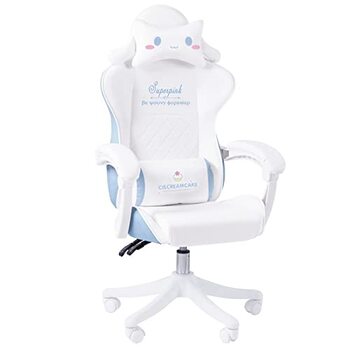 Геймерське крісло в гоночному стилі, ергономічне ігрове крісло з високою спинкою та поперековою опорою, відкидними підлокітниками, підголівником, шкіра, комп&39ютерне крісло керівника з високою спинкою, колір B Blue